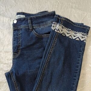 Angels Blue Jeans with White Pattern